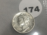 1943 Mercury Dime, AU