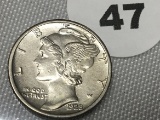 1928-S Mercury Dime, Split Bands
