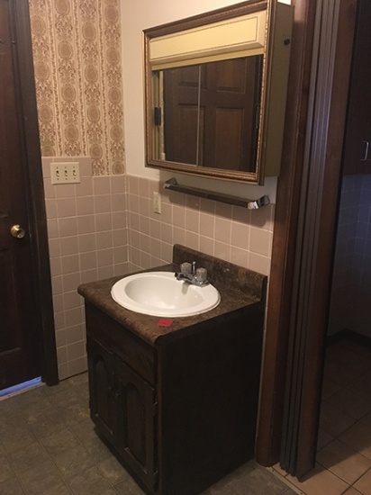 2ft. Vanity, medicine cabinet and towel bar (to be removed by buyer)