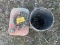 Boat fuel tank and bucket of misc. tractor carburetors