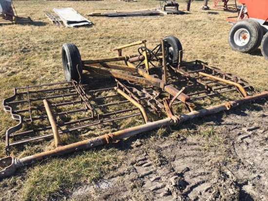 2 section harrow with hyd. Transport cart