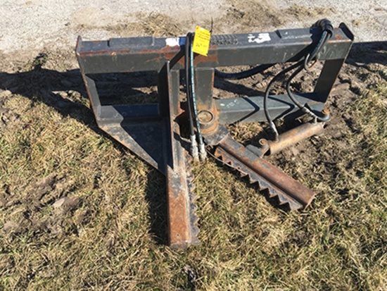 Skid steer attach tree or post puller