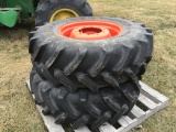 Lot of 2 Firestone 420/85R28 new tires on Kubota 10 bolt rims