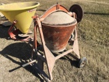 Belt driven cement mixer
