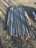 Lot of 49 steel sign posts