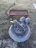 Childs wagon, angel fountain