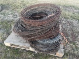 Pallet of used barbed wire