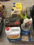 Approximately 2 gal. mixed antifreeze and misc. other jugs and cans