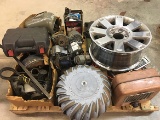 Pallet of misc. alternators and other items