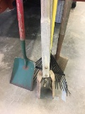 Post jobber, rake, shovels