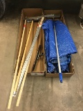 T-square, tarp, squeegee and misc. handles