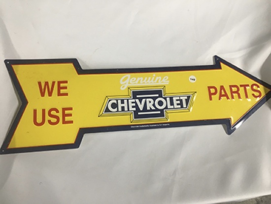 9  x 27 in. Chevrolet Reproduction Sign