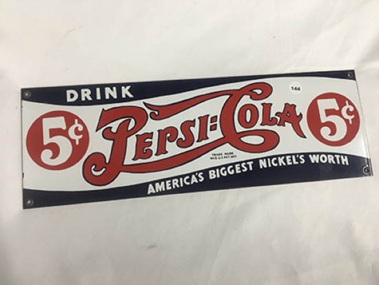 6  x 18 in. Pepsi Cola Porcelain Reproduction Sign