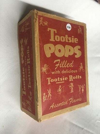 Vintage Cardboard Tootsie Pop Box, 7 1/2 in x 10 in.