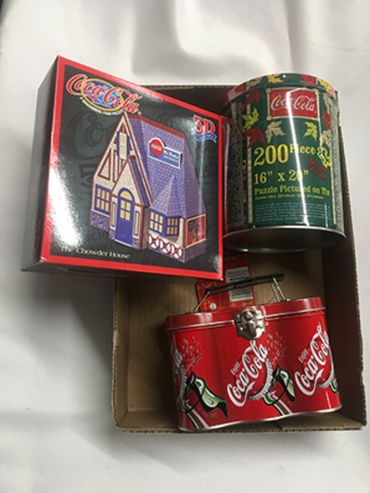 Coca Cola Collectible Tins and 3-D Chowder House