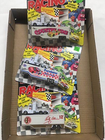 (3) Nascar Die Cast Trucks and Trailers