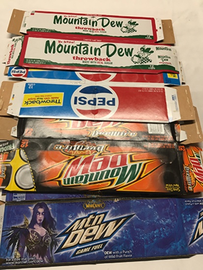(4) Cardboard Pepsi and MTD 12 pk. Can Boxes