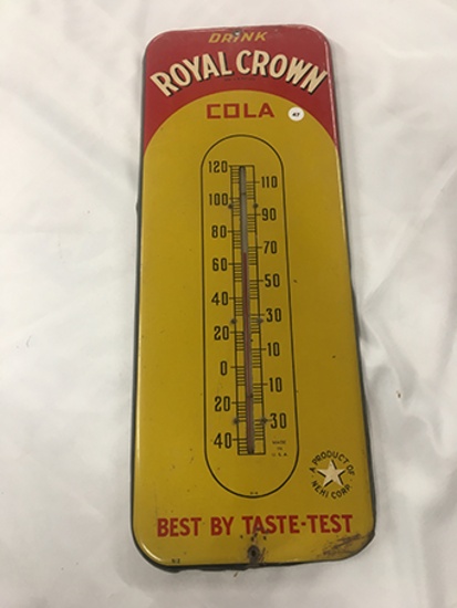 10 x 25 1/2 in. Vintage Royal Crown Cola Thermometer