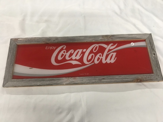 11 1/2 x 32 1/2 in. Framed (Plastic) Coca Cola Sign