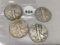 1942-D, (2) 43, 47-D Walking Liberty Half Dollars