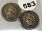 (2) 1863 Indian Head Cents