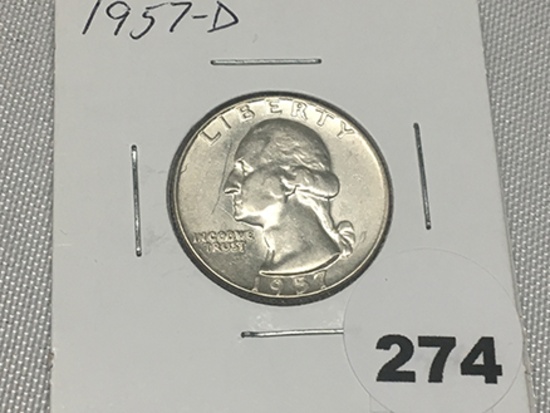 1957- D Washington Quarter (BU)