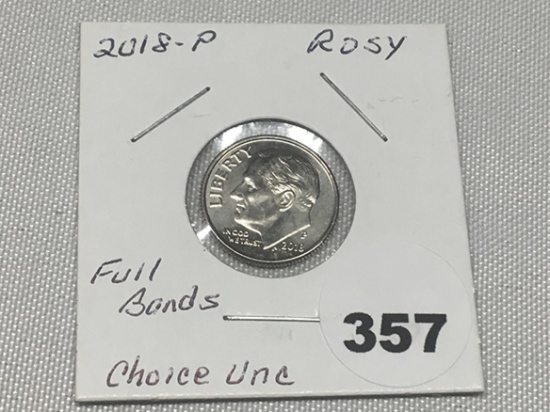 2018-P Rosy Dime Full bands UNC