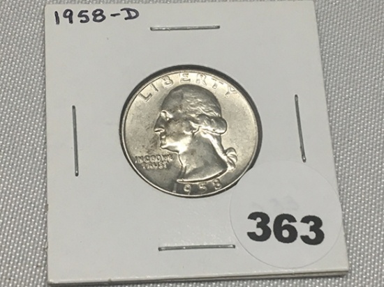 1958 D Washington Quarter UNC