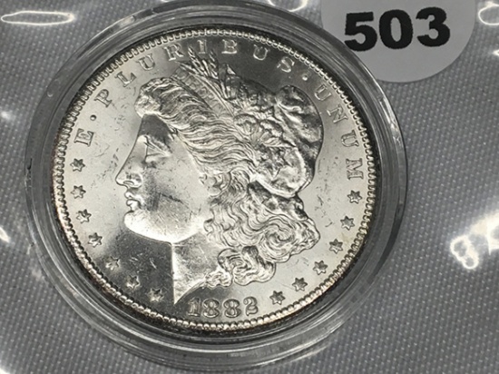 1882-CC Morgan Dollar BU, Capsolated