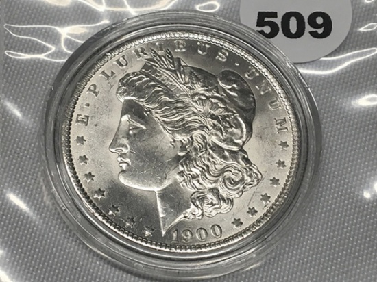 1900-O Morgan Dollar BU, Capsolated