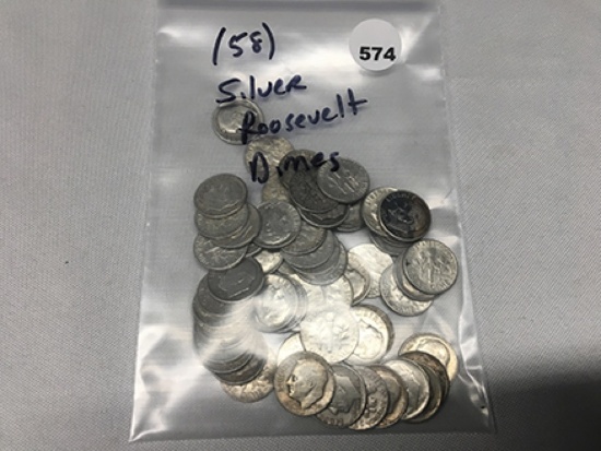 (58) Silver Roosevelt Dimes