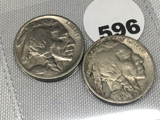 1916, 1920 Buffalo Nickels