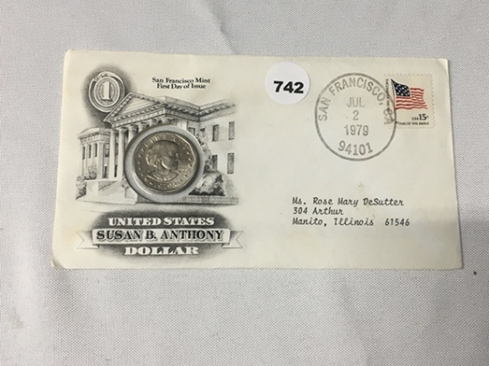1979 Susan B. Anthony Dollar, First Day Issue