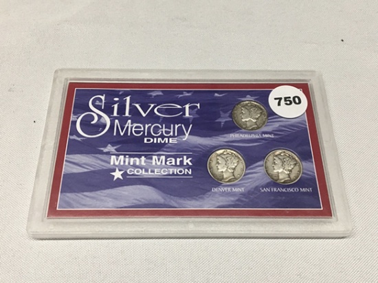 Silver Mercury Dime Mint Mark Collection