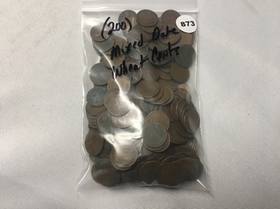 (200) Mixed Date Wheat Cents