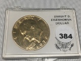 1972 Eisenhower Dollar gold plated