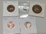 1962 Proof coins (no nickel) Amazing toning!