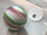 Lutz Style Pink & Green Swirl 1 in. Marble