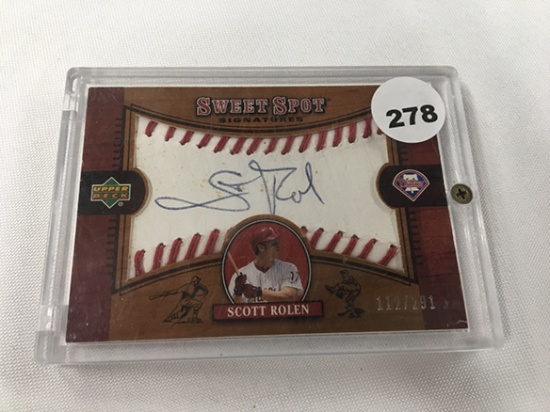 2002 Upper Deck Scott Rolen 112/291 Sweet Spot Signature