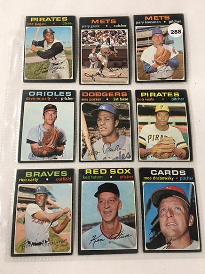 (9) 1971 Topps #270, 278, 282, 320, 335, 368, 430, 601, 685