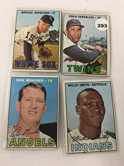 (4) 1967 Topps #159, 270, 312, 397