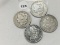 4 X $ 1881-S, 82-S, 87, 89-O Morgan Dollars