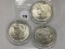 3 X $ 1922 Peace Dollars, UNC