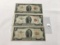 (3) 1953, A, B $2 Legal Tender, Circulated