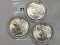 3 X $ 1923 Peace Dollars, UNC