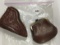 2 old leather coin pouches 1 snap & 1 zippered shoe