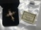 Porcelain Rose and Pearl Cross Necklace