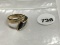 14 kt. Yellow Gold Ring, Black Onyx w/ 6 Diamonds, .14 ct tm=HL