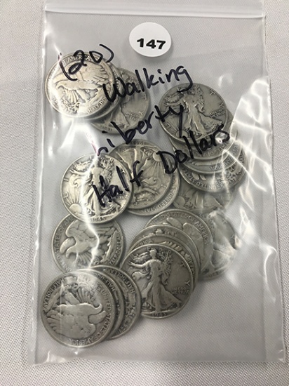 Lot of (20) Walking Liberty Half Dollars