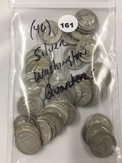 Lot of (40) Silver Washington Quarters